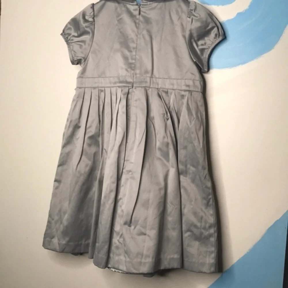 Gymboree Prim & Proper Silver Satin Party Dress Girls Size 5
